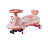Zxarunas Coche sin Pedal Ride On Wiggle Car con Flash Wheel Scooter for niños Juego de Juguetes deslizantes mecedores for niños y niñas for Jugar en Interiores y Exteriores Twister Coche(Rose)