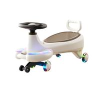 Zxarunas Coche sin Pedal Wiggle Coche for niños con música, Ruedas Intermitentes silenciosas, Juguetes for Montar con Almacenamiento Debajo del Asiento, for Interior y Exterior Twister Coche(Bruin)