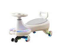 Zxarunas Coche sin Pedal Wiggle Coche for niños con música, Ruedas Intermitentes silenciosas, Juguetes for Montar con Almacenamiento Debajo del Asiento, for Interior y Exterior Twister Coche(Grey)