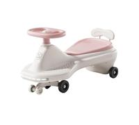 Zxarunas Coche sin Pedal Wiggle Coche for niños con Ruedas Intermitentes y música antivuelco, Juego de Juguetes for Interior y Exterior Twister Coche(Rose)