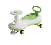 Zxarunas Coche sin Pedal Wiggle Coche for niños de Juguete con Luces Musicales, Ruedas Intermitentes, Coche Giratorio for niños pequeños y niñas Twister Coche(Groen)