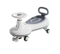 Zxarunas Coche sin Pedal Wiggle Coche for niños de Juguete con Luces Musicales, Ruedas Intermitentes, Coche Giratorio for niños pequeños y niñas Twister Coche(Grey)