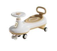 Zxarunas Coche sin Pedal Wiggle Coche for niños de Juguete con Luces Musicales, Ruedas Intermitentes, Coche Giratorio for niños pequeños y niñas Twister Coche(Bruin)