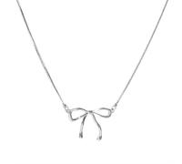 Zxarunas Collar Exquisito collar con colgante de lazo, cadena de clavícula ligera y de lujo for mujer, joyería de diseño especial, regalo ideal for amigas. Collar de mujer