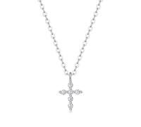 Zxarunas Collar S925 Silver Pendant Necklace with Moissanite Women's Cross Clavicle Chain Exquisite and Fashionable Women's Accessories Gift Collar de mujer