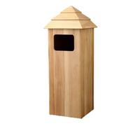 Zxarunas cubo de basura Basurero de madera for exteriores de 48 l con tapa, de gran capacidad, ideal for zonas turísticas, parques y centros comerciales. cubo basura reciclaje(Legno)