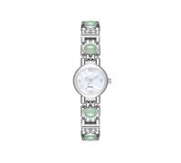 Zxarunas Reloj de Pulsera Vintage Resistente al Agua con aventurina Natural, Reloj Redondo de Cuarzo, Ideal for Novia y Esposa, (Silver)