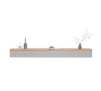 Zxarunas Soporte Flotante for TV, estantes flotantes Grandes for TV, Compartimento de Almacenamiento múltiple montado en la Pared, Consola Multimedia, Almacenamiento Grande(Weiß,140 * 24 * 20cm)