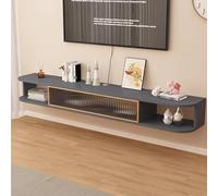 Zxarunas Soporte Flotante for TV, Mueble montado en la Pared con Puerta, Estante Debajo del TV Que Ahorra Espacio for Dormitorio y Sala de Estar(Grey,1.4m)