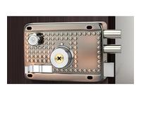 Zxarunas Traditional Nightlatch Electro Brass Finish Standard Security Double Lock Cylinder Interlocking Locking Structure Manillas(Right-opening with beveled edge)