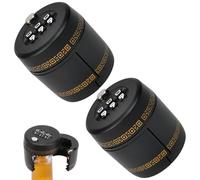 ZXBBTZ 2 PCS Tapones de Botella con Candado de Combinación, Tapones para Botella de Vino, Reutilizable Cierre de Seguridad y Bloqueo con Código Ajustable, Antirrobo para Vino, Cerveza y Licores