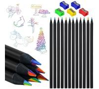 ZXBBTZ 32 PCS Lápices de Colores Arcoiris 7 en 1, Lápices Multicolor, LápicesArcoiris con 5 Sacapuntas, Lápice de Colores Escolares para para Dibujar y Pasatiempos Creativos, regalo para Fiestas