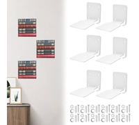 ZXBBTZ 6 PCS Estante de Pared para Libros, Baldas Flotantes para Libros con Estructura Metálica, Estanterías Flotantes Invisibles, Estanteria Pared Pequeña para Dormitorio, Salón, Oficina y Hogar