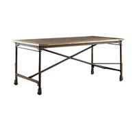 ZxbingUK-2025 Escritorio para PC Escritorio con Ruedas for PC, Mesa de Estudio Madera Estilo Industrial Vintage Marco Metal(XXL)