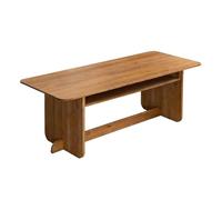 ZxbingUK-2025 Escritorio para PC Escritorio de Madera Maciza con estantes Abiertos, Escritorio Rectangular Vinage Almacenamiento(M)