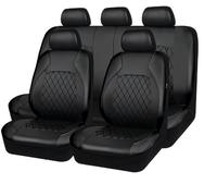 ZXBL 9 Piezas Cuero Funda Asiento Coche para Honda CRV 2013-2018, Impermeable Completo Juegos Cubreasientos Protectores Interior Accesorios,A-Black