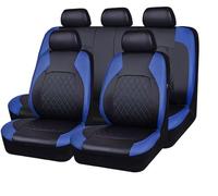 ZXBL 9 Piezas Cuero Funda Asiento Coche para Honda CRV 2013-2018, Impermeable Completo Juegos Cubreasientos Protectores Interior Accesorios,D-Blue