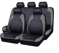 ZXBL 9 Piezas Cuero Funda Asiento Coche para KIA Rio 2017-2020, Impermeable Completo Juegos Cubreasientos Protectores Interior Accesorios,B-Grey