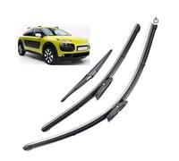 ZXBL Juego de Escobillas Limpiaparabrisas Delanteras y Traseras para Citroen C4 Cactus 2014-2018, 2 Delanteras + 1 Trasera - Goma Resistente