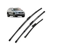 ZXBL Juego de Escobillas Limpiaparabrisas Delanteras y Traseras para Skoda Kodiaq 2016-2024, 2 Delanteras + 1 Trasera - Goma Resistente