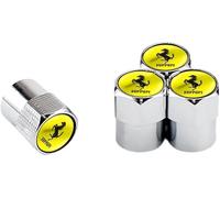 ZXCDRFT 4 Piezas Tapones de Válvula de Neumático para Ferrari 430 F12 458 488 812 F8 456 Portofino Roma, Tapas Antipolvo para Ruedas de Coche Válvulas de Neumáticos Coche,Silver