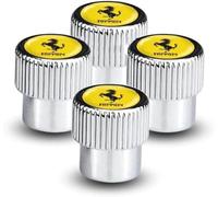 ZXCDRFT 4 Piezas Tapones de Válvula de Neumático para Ferrari 575M Maranello 2002 2003 2004 2005 2006, Tapas Antipolvo para Ruedas de Coche Válvulas de Neumáticos Coche,Silver