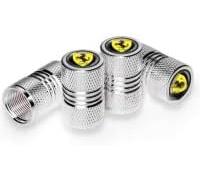 ZXCDRFT 4 Piezas Tapones de Válvula de Neumático para Ferrari California California 30 2008-2010 2011 2012 2013 2014, Tapas Antipolvo para Ruedas de Coche Válvulas de Neumáticos Coche,Silver