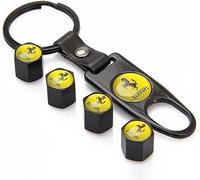 ZXCDRFT 4 Piezas Tapones de Válvula de Neumático para Ferrari F430 458 488 Roma Portofino 456 F12 F8 FF, Tapas Antipolvo para Ruedas de Coche Válvulas de Neumáticos Coche,A