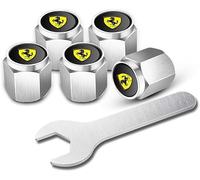ZXCDRFT 4 Piezas Tapones de Válvula de Neumático para Ferrari F430 F12 458 488 812, Tapas Antipolvo para Ruedas de Coche Válvulas de Neumáticos Coche,Silver