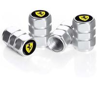 ZXCDRFT 4 Piezas Tapones de Válvula de Neumático para Ferrari F430 F12 F458 488 812, Tapas Antipolvo para Ruedas de Coche Válvulas de Neumáticos Coche,Silver