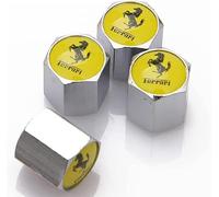 ZXCDRFT 4 Piezas Tapones de Válvula de Neumático para Ferrari F430F12 F458 488 812, Tapas Antipolvo para Ruedas de Coche Válvulas de Neumáticos Coche,Silver