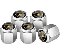 ZXCDRFT 4 Piezas Tapones de Válvula de Neumático para Lamborghini Countach LPI 800-4 2022+, Tapas Antipolvo para Ruedas de Coche Válvulas de Neumáticos Coche,Silver