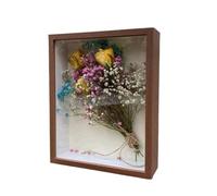 ZXCFGH Marco de Fotos de Flores secas de Madera Hueca y Gruesa de 3 a 5 cm de Profundidad. Marco de colección de muestras DIY(Coffee,8in/Hollow3cm)