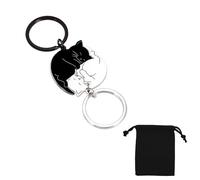ZXCHOME 1 par de llaveros para pareja de gatos, novio, gato, amante, mejor amigo, marido, esposa, regalo para Navidad cumpleaños