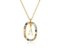 ZXCK 925 Letras de Oro de Plata esterlina A - Z Inicial M S C K Alfabeto Collar de Cadena Larga Diga mi Nombre Joyería-Gold A