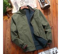 ZXCL Calidad Doble Lado Bomber sólido Chaqueta Casual Hombre Primavera otoño Ropa Exterior Mandarin Ropa Deportiva Chaquetas para Hombre para Abrigos Masculinos m-5xl-green,M
