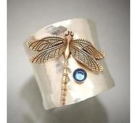 ZXCM Anillos de libélula Vintage para Mujeres Anillos de Boda estéticos Grandes de Lujo Anillo de Mujer Azul Anillo Femenino Accesorios de joyería Femenina Regalo