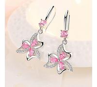 ZXCM Pendientes de plata de ley 925 para mujer, joyería de boda con cristales