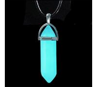 zxcs Collar de Piedra Fluorescente Luminosa Que Brilla Intensamente en la Oscuridad - Colgante en Forma de Bala