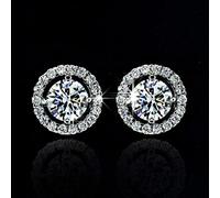 zxcs Pendiente de espárrago de Color Cuadrado de Color Dorado para Hombres Hip Hop Luxury Rhinestone Geometry Stud Pendientes para Mujeres Joyery Party-D-Silver