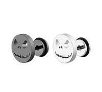 zxcs Pendientes Punk góticos Negros Pendientes para Mujeres Joyas de joyería de Acero Inoxidable/Titanio Coreano Calle Hip Hip Hop Pendientes Piercing del oído-010144,silver-1piar