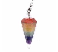 zxcs Plateado Plateado Curación Natural Cristal Hexagon Pyramid Reiki Péndulo Colgante Chakra Amuleto Joyería
