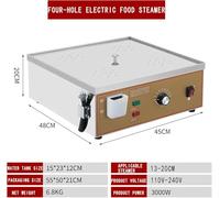 ZXCVBNMQ Máquina de Bollos al Vapor para Tienda de desayunos, vaporera eléctrica con Alarma de sobrecalentamiento, Circuito de Agua Independiente (4Holes)