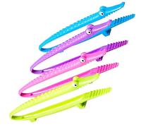 ZXCVWWE 2 pinzas de plástico con forma de cocodrilo, multifuncionales, para tartas, pan, huevos, azucarero, barbacoa, carne (color