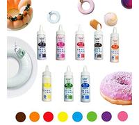ZXCVWWE 8 Sabor Fruta Polvo Alimentos Colorante Fruta Polvo Pastel Fondant Calcomanía Jabón Hornear Postre Decoración Herramientas L0R6 Macaron Color Cake