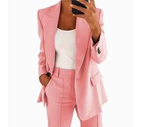 ZXCW 2022 otoño e Invierno Europeo y Americano Moda Solapa Slim Cardigan Traje Traje Chaqueta Mujeres-Pink,5XL