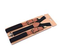 ZXDGsdrdtW tirantes, Vintage Hombres 3 Clip Correa Tirantes for Pantalones Pu De Cuero Marrón 2.5 * 115 Cm Accesorios