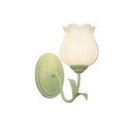 ZXDTVFGN Aplique de Pared para baño de 2 Luces con diseño de tulipán, Vidrio lechoso, con Flores, lámpara Doble montada sobre Espejo, Estilo nórdico Moderno, con diseño Floral Verde, para d