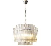 ZXDTVFGN Lámpara Colgante de Tambor Moderna 15.7" para Comedor, 5 Luces de Vidrio Acanalado, lámpara Colgante de Techo nórdica Grande, Ideal para Dormitorio, Cocina, Isla, baño