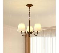 ZXDTVFGN Lámpara Colgante de Techo Estilo rústico francés de 6 Luces con Pantallas de Tela de Bronce frotado con Aceite, lámpara Colgante Vintage de Estilo rústico para Dormitorio,